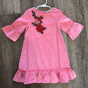 NEW Pink Embroidered flower dress